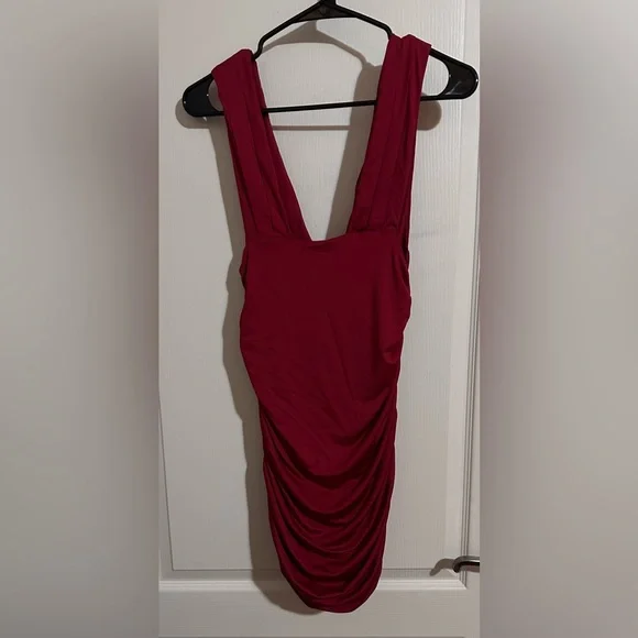 Women's Sexy Bodycon Sleeveless Small burgundy christmas new year party - Picture 5 of 7